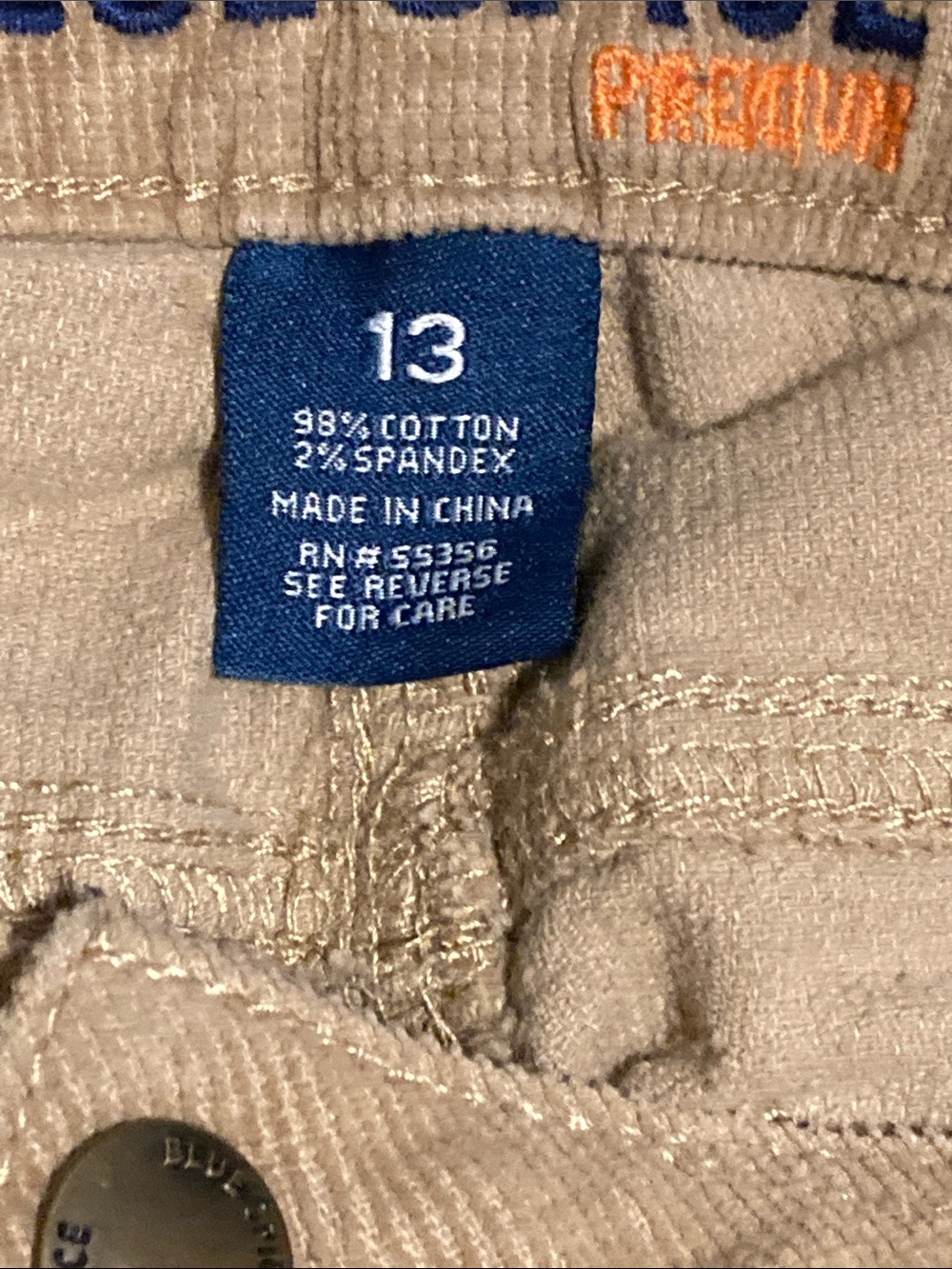 Blue Spice Tan Corduroy High Waist Flare Pants Size 13 Camel Brown Stretch Boho - Picture 5 of 11